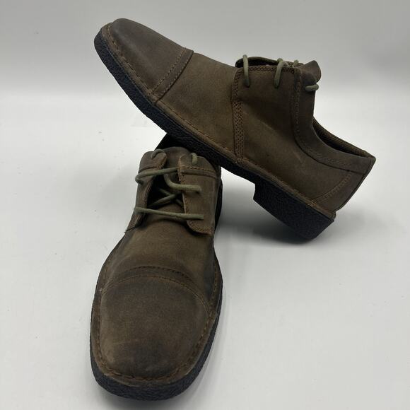 RJ Colt Fletcher Cap Toe Oxford Men\'s Brown Nubuck Leather Lace Shoes Sz US 10.5